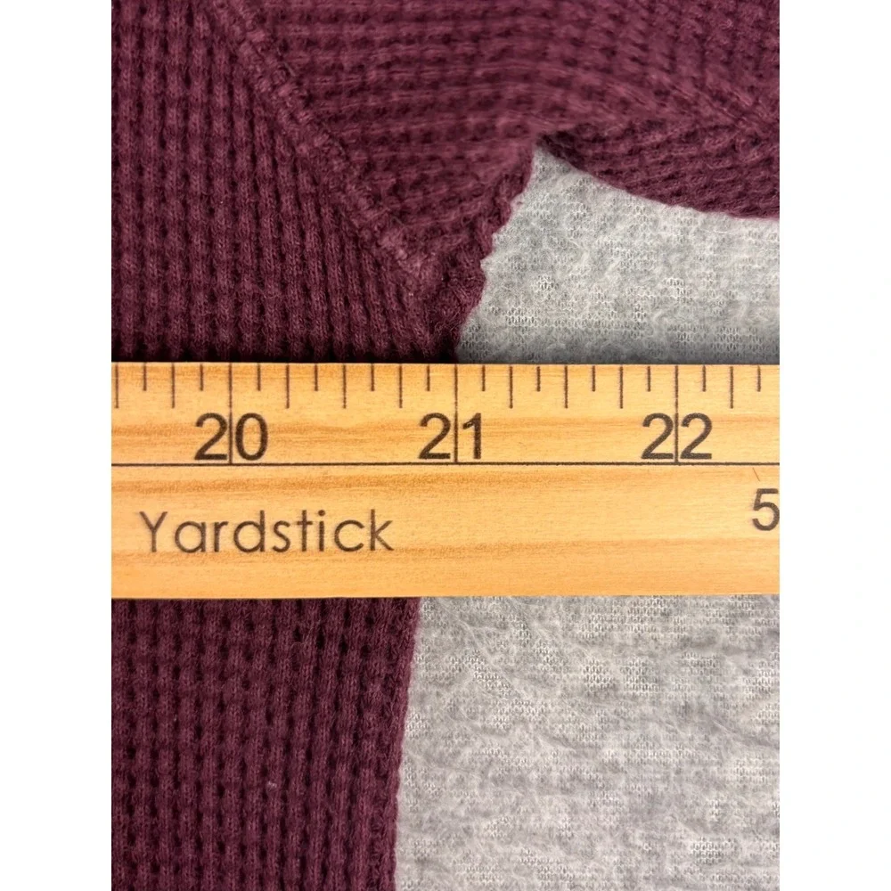 J. Crew Mens Waffle Knit Thermal Shirt Burgundy Maroon Short Sleeve Cotton M